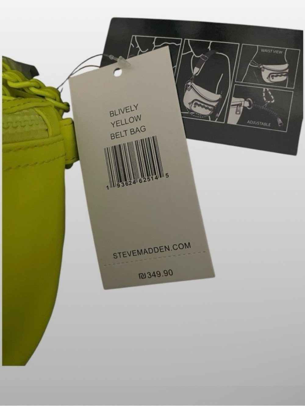 Steve Madden BLively Neon Yellow Convertible Belt Bag NWT - Picture 6 of 12
